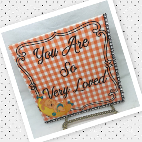 YOU ARE SO VERY LOVED Wall Art Ceramic Tile Sign Gift Nursery Decor Positive Saying {{ JAMsCraftCloset }}