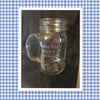 Mugs Mason Jar Hand Etched WHY LIMIT HAPPY TO AN HOUR With Heart on Handle {{ JAMsCraftCloset }}