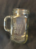 Mugs Mason Jar Hand Etched SHAKE IT OFF With Heart on Handle {{ JAMsCraftCloset }}