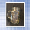 Mugs Mason Jar Hand Etched FARM TO TABLE With Heart on Handle {{ JAMsCraftCloset }}
