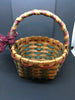 Basket Flower Girl SMALL Vintage Handmade Natural Round Wicker Wedding Accessory Table Decor - JAMsCraftCloset