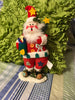 Vintage Santa Plush Fabric Shelf Sitter 11 Inches Tall With Holly on Hat and Button Patches {{ JAMsCraftCloset }}