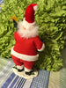 Vintage Santa Plush Fabric Shelf Sitter 11 Inches Tall With Holly on Hat and Button Patches {{ JAMsCraftCloset }}