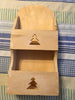 Mail Box Unfinished Pine Tree Cutout Container Organizer Vintage Wooden Wall Mount or Shelf Sitter