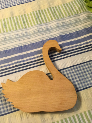 Swan Wooden Unfinished Ready for YOUR Creativity Shelf Sitter Drilled Hole to Add A Base JAMsCraftCloset