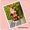 Vintage Santa Plush Fabric Shelf Sitter 11 Inches Tall With Holly on Hat and Button Patches {{ JAMsCraftCloset }}