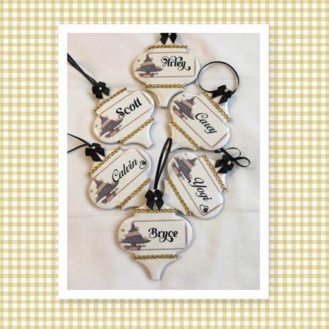 Personalized Holiday Christmas Ceramic Tile Ornaments Tree and Gifts Handmade Gift Stocking Stuffer {{ JAMsCraftCloset }}