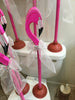 Decorative Plunger Flamingo Florida Hot Pink Upcycled Bathroom Toilet Decor Handmade Gift Idea JAMsCraftCloset