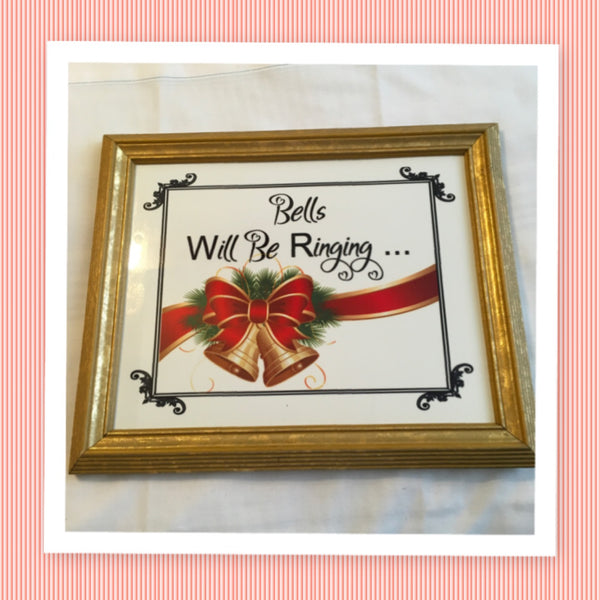 BELLS WILL BE RINGING Vintage Wood Frame Sublimation on Metal Christmas Wall Art Gift Idea {{ JAMsCraftCloset }}