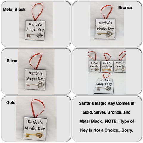 Ornaments Santas Magic Key Square 2 by 2 Inch Ceramic Tile With Poem Christmas Decor {{ JAMsCraftCloset }}