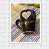 Farmhouse Country Kitchen Decor Black White Heart Brown Inside Mug Cup Coffee Hand Painted Barware Gift Idea JAMsCraftCloset