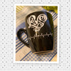 Farmhouse Country Kitchen Decor Black White Heart Mug Cup Coffee Hand Painted Gift {{ JAMsCraftCloset }}