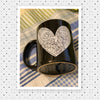 Farmhouse Country Kitchen Black White Heart Decor Mug Cup Coffee Hand Painted Barware Gift Idea {{ JAMsCraftCloset }}