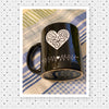 Farmhouse Country Kitchen Black White Heart Decor Mug Cup Coffee Hand Painted Barware Gift Idea {{ JAMsCraftCloset }}