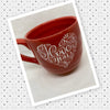 Farmhouse Country Kitchen Red White Heart Decor Mug Cup Coffee Hand Painted Barware Gift Idea {{ JAMsCraftCloset }}