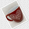 Farmhouse Country Kitchen Red White Heart Decor Mug Cup Coffee Hand Painted Barware Gift Idea {{ JAMsCraftCloset }}
