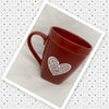 Farmhouse Country Kitchen Red White Heart Decor Mug Cup Coffee Hand Painted Barware Gift Idea {{ JAMsCraftCloset }}