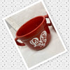 Farmhouse Country Kitchen Red White Heart Decor Mug Cup Coffee Hand Painted Barware Gift Idea {{ JAMsCraftCloset }}