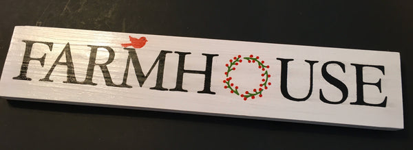 Wooden Sign FARMHOUSE Decor With Red Bird Wreath Accents Wall Art Gift Idea Home Decor Country Decor {{ JAMsCraftCloset }}