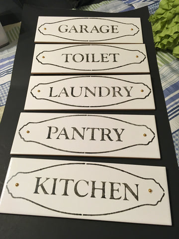 Tile Sign LAUNDRY KITCHEN PANTRY GARAGE TOILET Wall Art Gift Idea Home Decor - JAMsCraftCloset