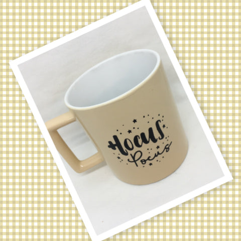 Mug Cup HOCUS POCUS Halloween Tan Hand Painted Home Kitchen Decor Drinkware {{ JAMsCraftCloset }}