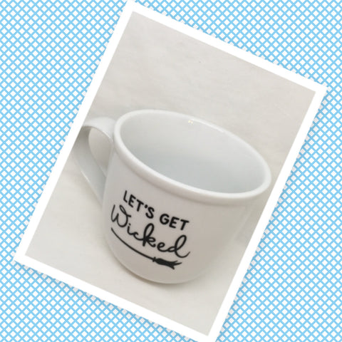 Mug Cup LETs GET WICKED Halloween Hand Painted Home Kitchen Decor Drinkware {{ JAMsCraftCloset }}