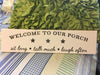 WELCOME TO OUR PORCH White Ceramic Tile Sign Country Farmhouse Wall Art Gift Campers RV {{ JAMsCraftCloset }}