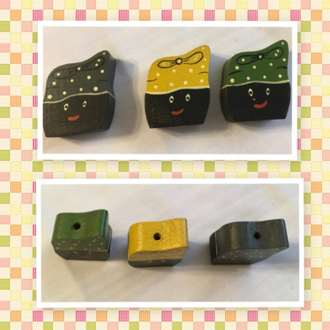 Shelf Sitter Baby Pickaninny Candle Holder Tiny 1 1/2 by 2 Inches Black Americana Country Primitive Folk Art SET of 3 {{ JAMsCraftCloset }}
