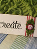 Tile Sign CREATE Positive Saying With Button Floral Accents Wall Art Gift Idea Home Country Decor {{ JAMsCraftCloset }}