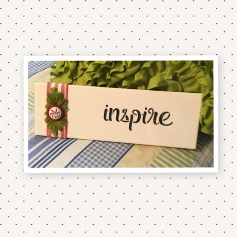Tile Sign INSPIRE Positive Saying With Button Floral Accents Wall Art Gift Idea Home Country Decor {{ JAMsCraftCloset }}