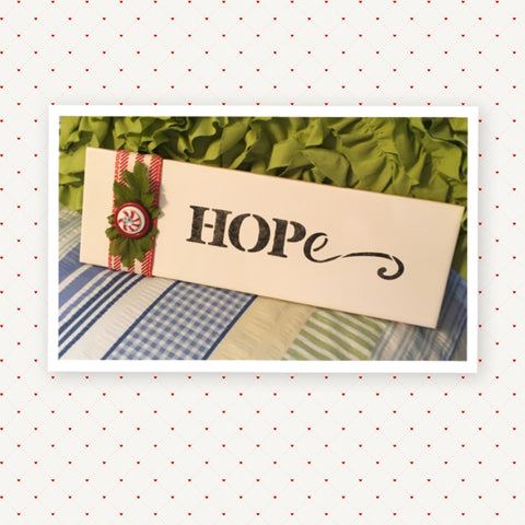 Tile Sign HOPE Positive Saying With Button Floral Accents Wall Art Gift Idea Home Country Decor {{ JAMsCraftCloset }}