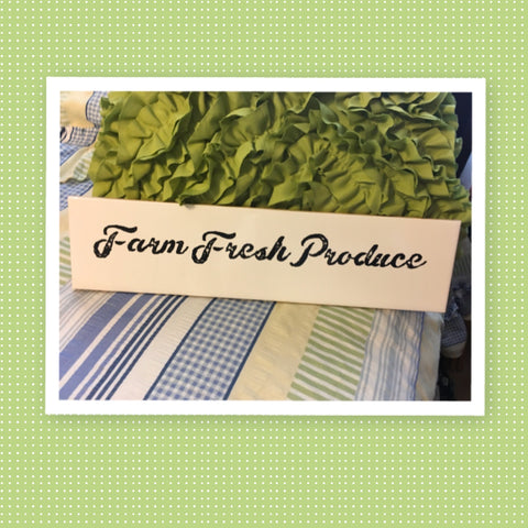 FARM FRESH PRODUCE White Ceramic Tile Sign Country Farmhouse Wall Art Gift Campers RV {{ JAMsCraftCloset }}