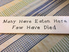 MANY HAVE EATEN HERE FEW HAVE DIED Tile Sign Funny KITCHEN Decor Wall Art Gift Idea {{ JAMsCraftCloset }}