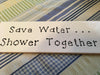 SAVE WATER...SHOWER TOGETHER Tile Sign Funny BATHROOM Decor Gift Idea {{ JAMsCraftCloset }}