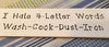 I HATE 4 LETTER WORDS WASH COOK DUST IRON Ceramic Tile Sign Home Decor Wall Art Gift {{ JAMsCraftCloset }}