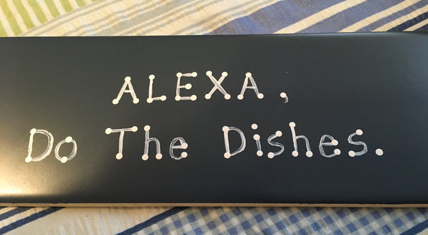 ALEXA DO THE DISHES Tile Sign Funny KITCHEN Decor Wall Art Gift Idea {{ JAMsCraftCloset }}