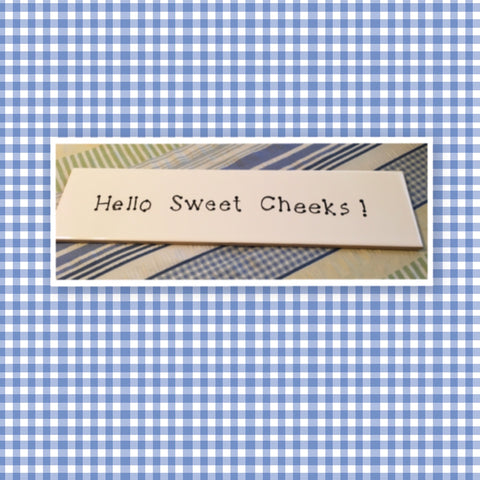 HELLO SWEET CHEEKS Tile Sign Funny BATHROOM Decor Wall Art Home Decor Gift Idea {{ JAMsCraftCloset }}