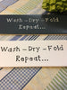 WASH DRY FOLD REPEAT Tile Sign Funny LAUNDRY Room Decor Wall Art Gift Idea {{ JAMsCraftCloset }}