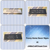 SHOWERS $1 WATCHING $2 Blue Ceramic Tile Sign Funny BATHROOM Decor Gift Idea {{ JAMsCraftCloset }}