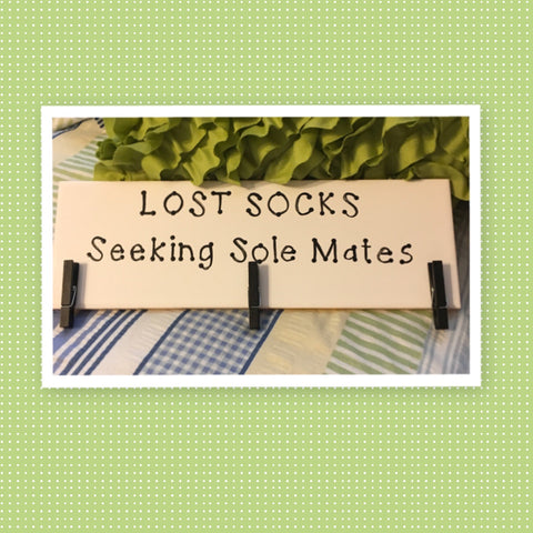LOST SOCKS Tile Sign Funny LAUNDRY Room Decor Wall Art Gift Idea {{ JAMsCraftCloset }}