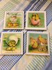 Ceramic Tile EASTER CHICKS Wall Art Handmade Upcycled Repurposed Gift Home Decor SET OF 4 {{ JAMsCraftCloset }}