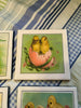 Ceramic Tile EASTER CHICKS Wall Art Handmade Upcycled Repurposed Gift Home Decor SET OF 4 {{ JAMsCraftCloset }}