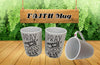 FAITH Design Mug Cup Coffee Hand Painted Stenciled Farmhouse Country Kitchen Decor Crafters Delight {{ JAMsCraftCloset }}