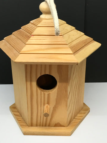 Small Unfinished Wooden Birdhouse 8 by 6 by 6 Inches DIY Project Gift for Child JAMsCraftCloset