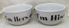 MUGS Soup Bowls Hand Painted I'M HERS I'M HIS Turquoise Yellow Purple Happy Dot Flowers Set of Two Crafters Delight {{ JAMsCraftCloset }}