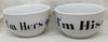 MUGS Soup Bowls Hand Painted I'M HERS I'M HIS Turquoise Yellow Purple Happy Dot Flowers Set of Two Crafters Delight {{ JAMsCraftCloset }}