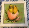 Ceramic Tile EASTER CHICKS Wall Art Handmade Upcycled Repurposed Gift Home Decor SET OF 4 {{ JAMsCraftCloset }}