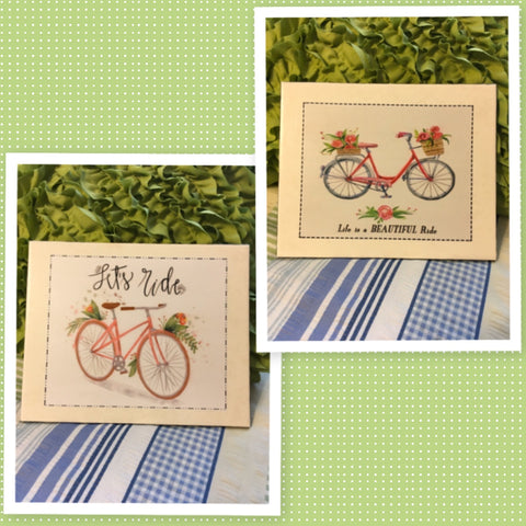 Vintage Bicycle Wall Art LET'S RIDE Ceramic Tile Decoupaged Sign HOME Decor Gift {{ JAMsCraftCloset }}