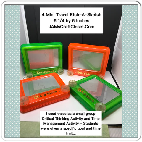 Etch A Sketch Mini Travel 5 by 6 Inches Clear Knobs Teacher Resource SET OF 3