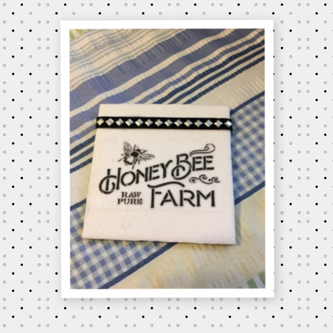 HONEY BEE FARM Wall Art Ceramic Tile Decoupaged Sign Kitchen Country Farmhouse Decor Gift {{ JAMsCraftCloset }}
